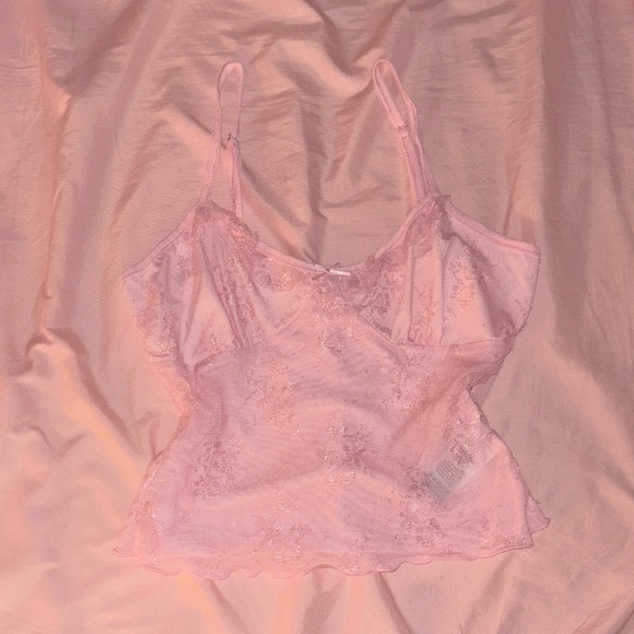 Edikted Tops - Edikted Pink Lace Tank Top